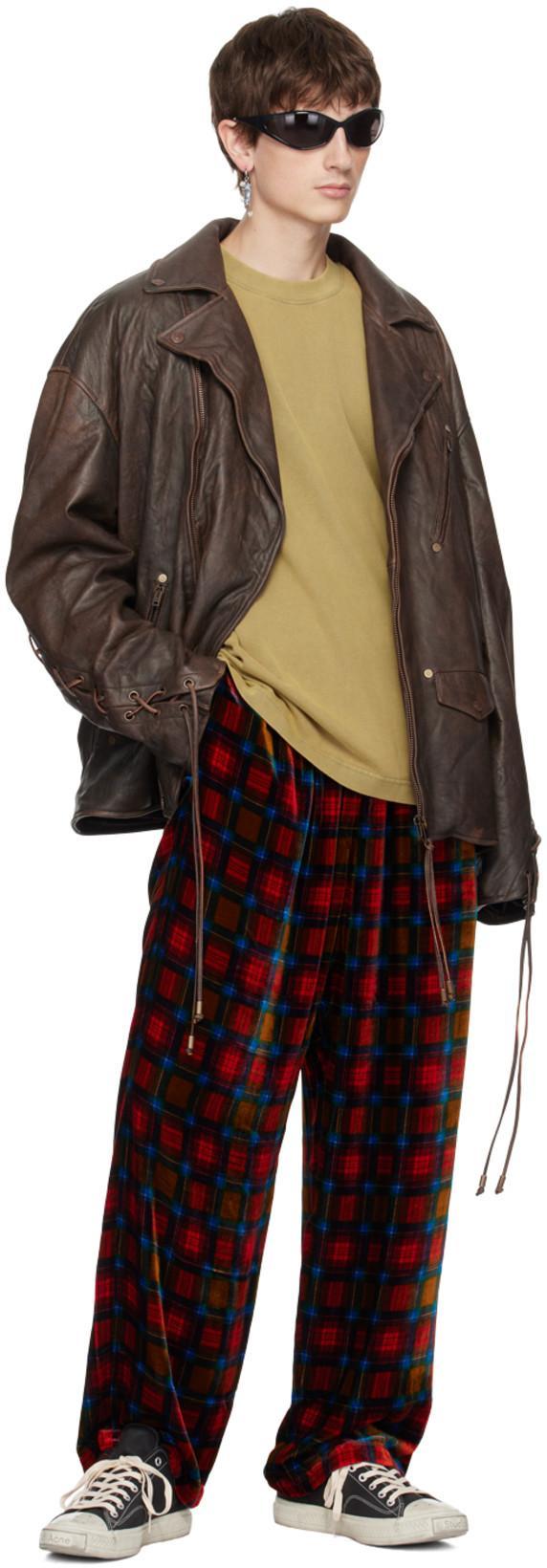 ACNE STUDIOS Leather Biker Jacket In Brown