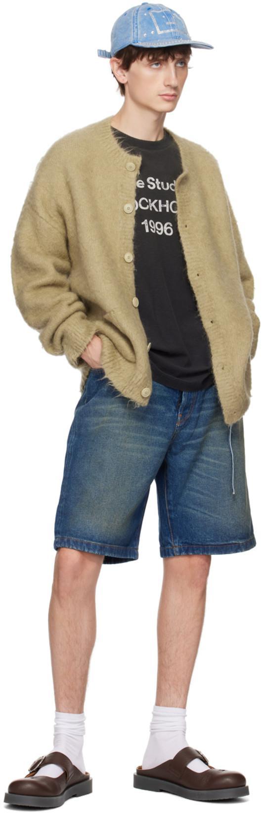 ACNE STUDIOS Crystals Logo Cap In Blue