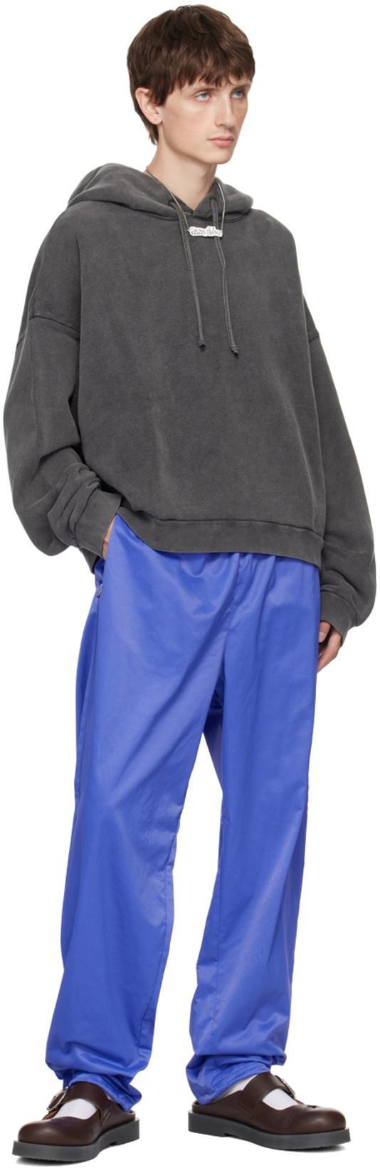 ACNE STUDIOS Men Logo Cotton Hoodie In Gray