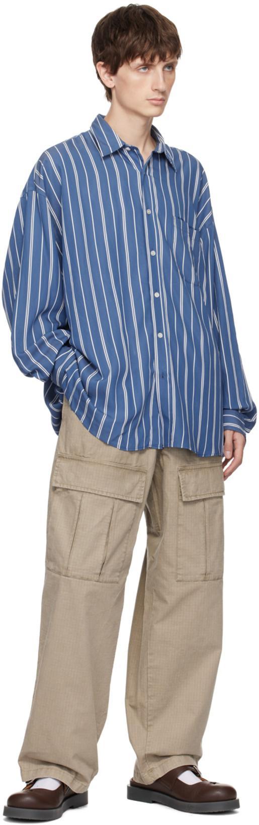 ACNE STUDIOS Mid-rise Cotton Cargo Pants In Cold Beige