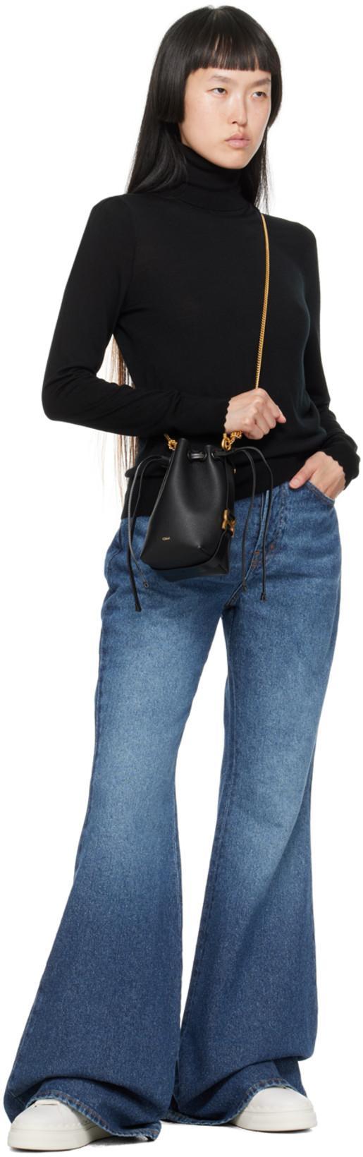 CHLOÉ Chloe' Wide Leg Denim Jeans In Black