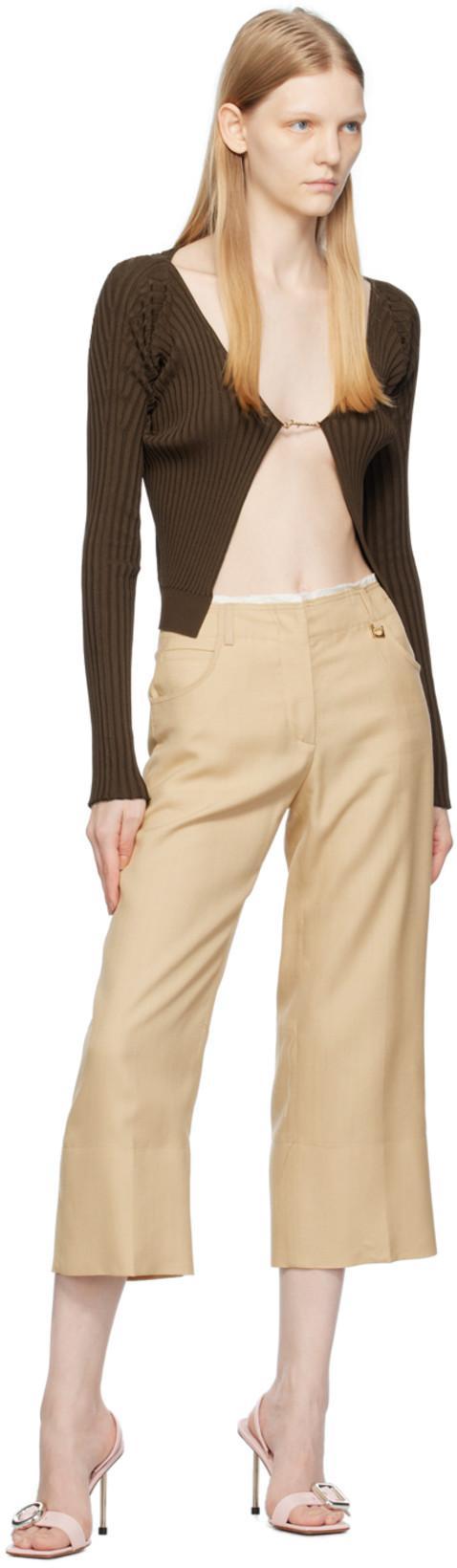 JACQUEMUS La Maille Pralu Cardigan In Brown