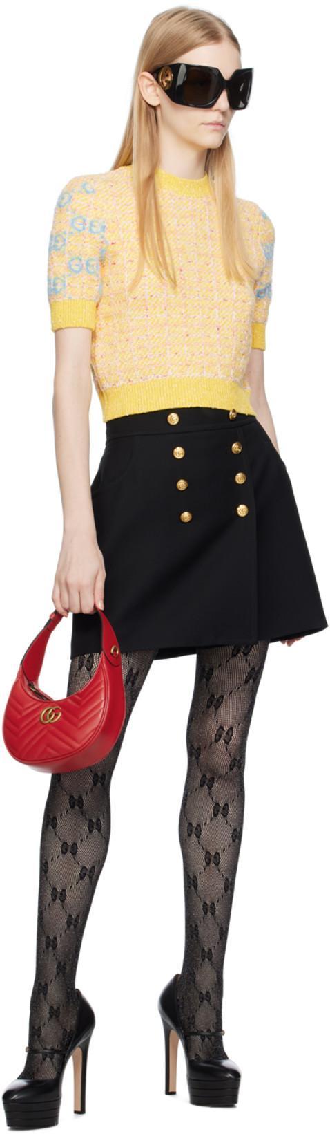 GUCCI Button-up Crepe Skirt In Black