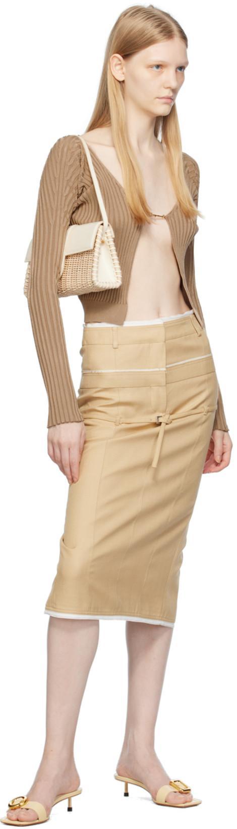 JACQUEMUS Off-white Le Raphia 'le Bambino Long Osier' Bag