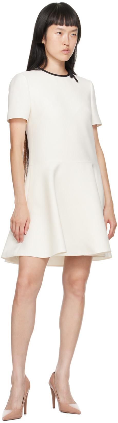 VALENTINO Boat Neckline Silk And Wool Blend Dress In Nude