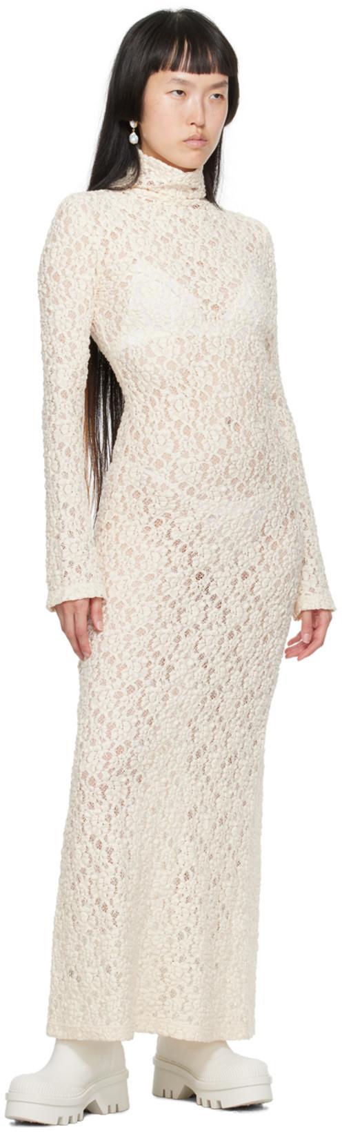 KIKI DE MONTPARNASSE Intime Stretch Silk Trimmed Thong In White