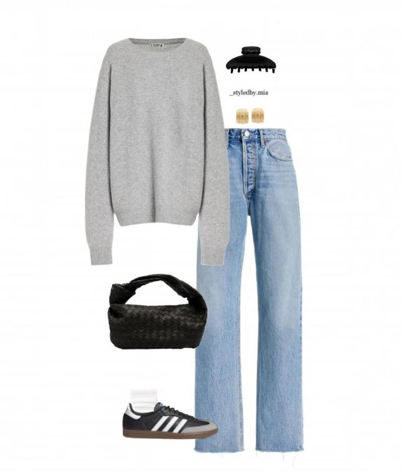 AGOLDE Blue Jeans With Wide Leg And Logo Patch On The Rear In Multicolor