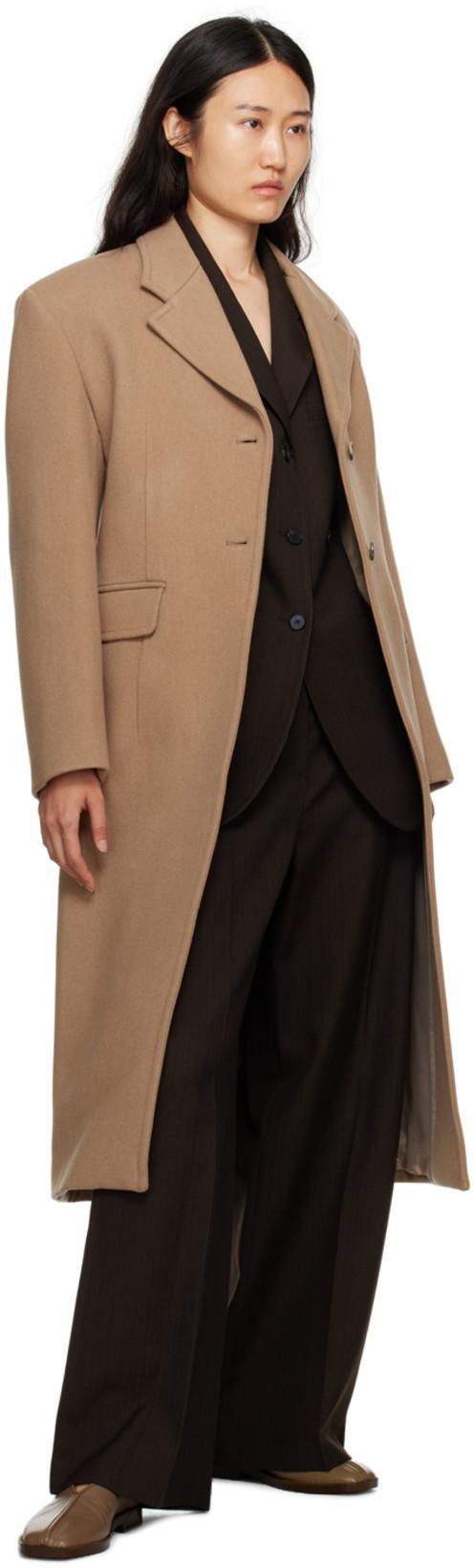 RECTO Beige Charlotte Coat In Dark Beige