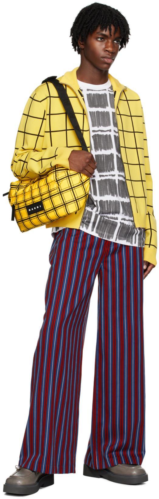 MARNI Checked-print Cotton T-shirt In Black