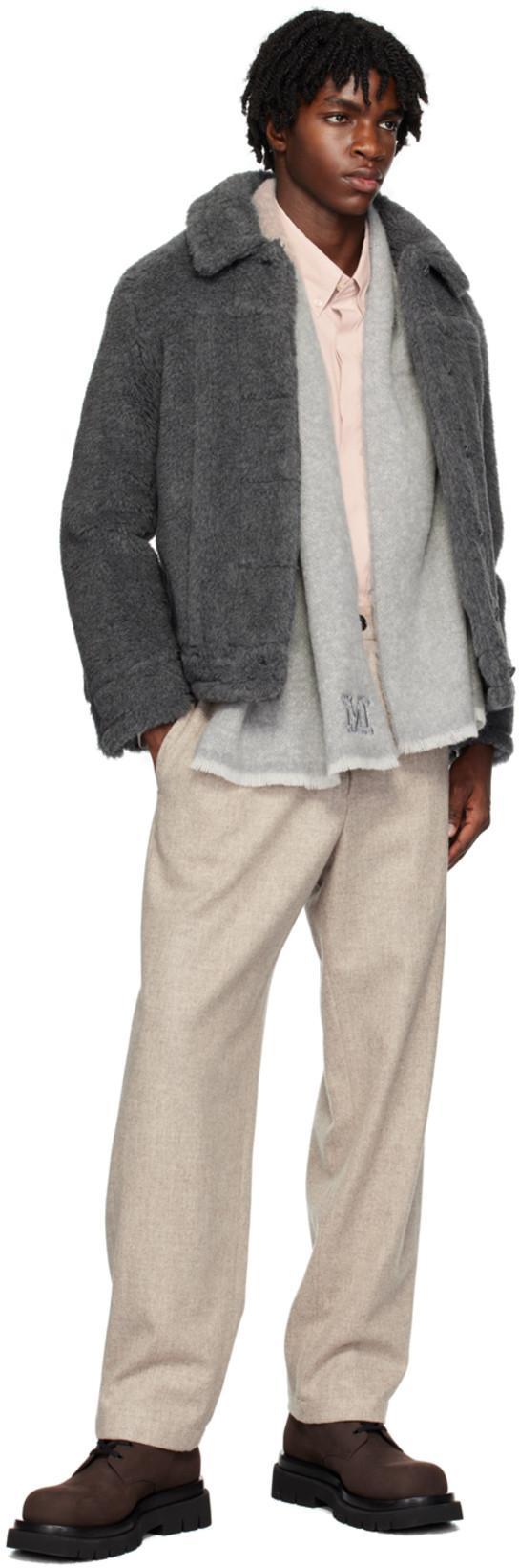 MAX MARA Gray Short Faux-fur Jacket In 001 Medium Grey