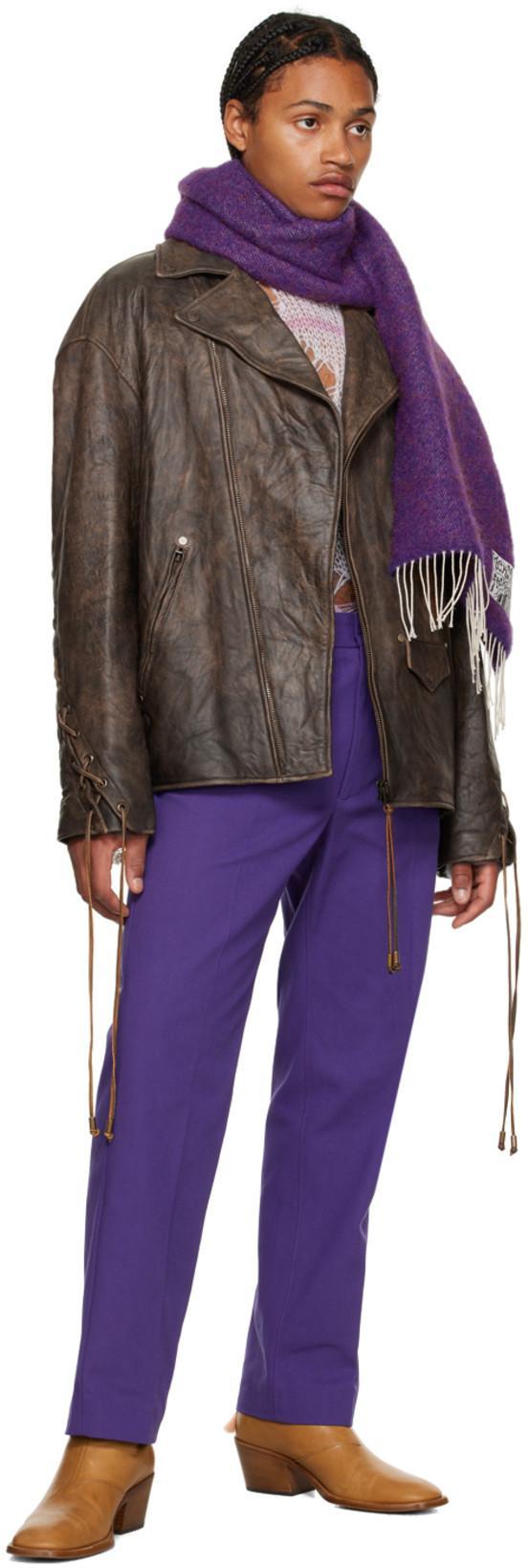 ACNE STUDIOS Leather Biker Jacket In Brown