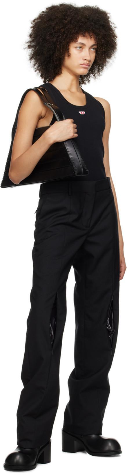 DIESEL Tank Top With Embroidered D Patch In Nero