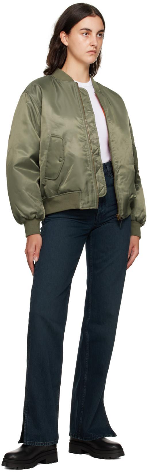 ANINE BING Leon Oversized Bomber Jacket In Green