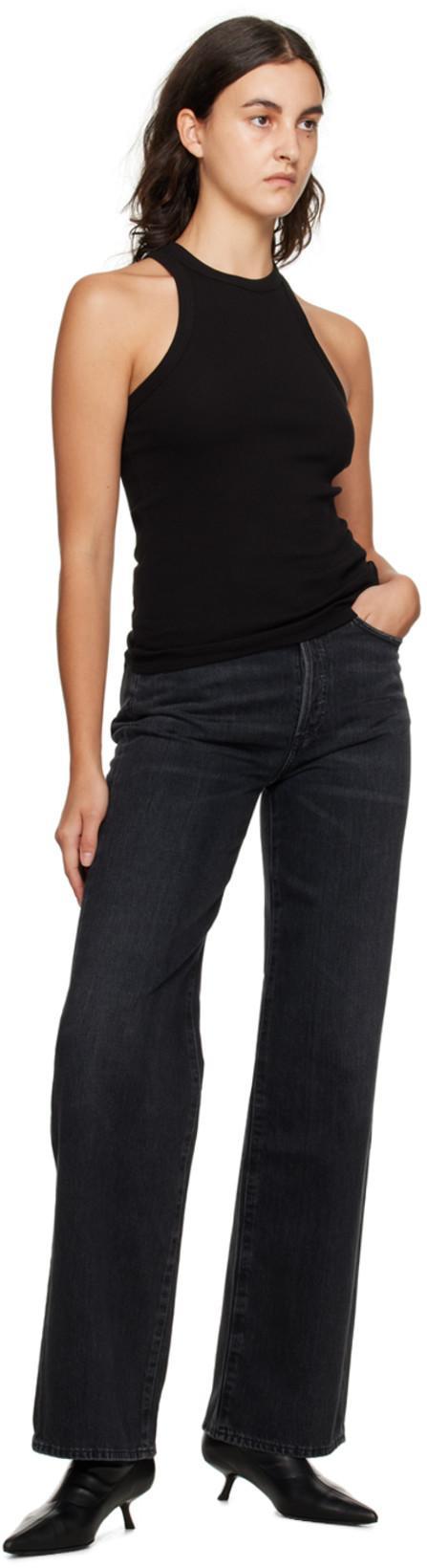 CITIZEN OF HUMANITY Annina Organic Wide-leg Jeans In Black