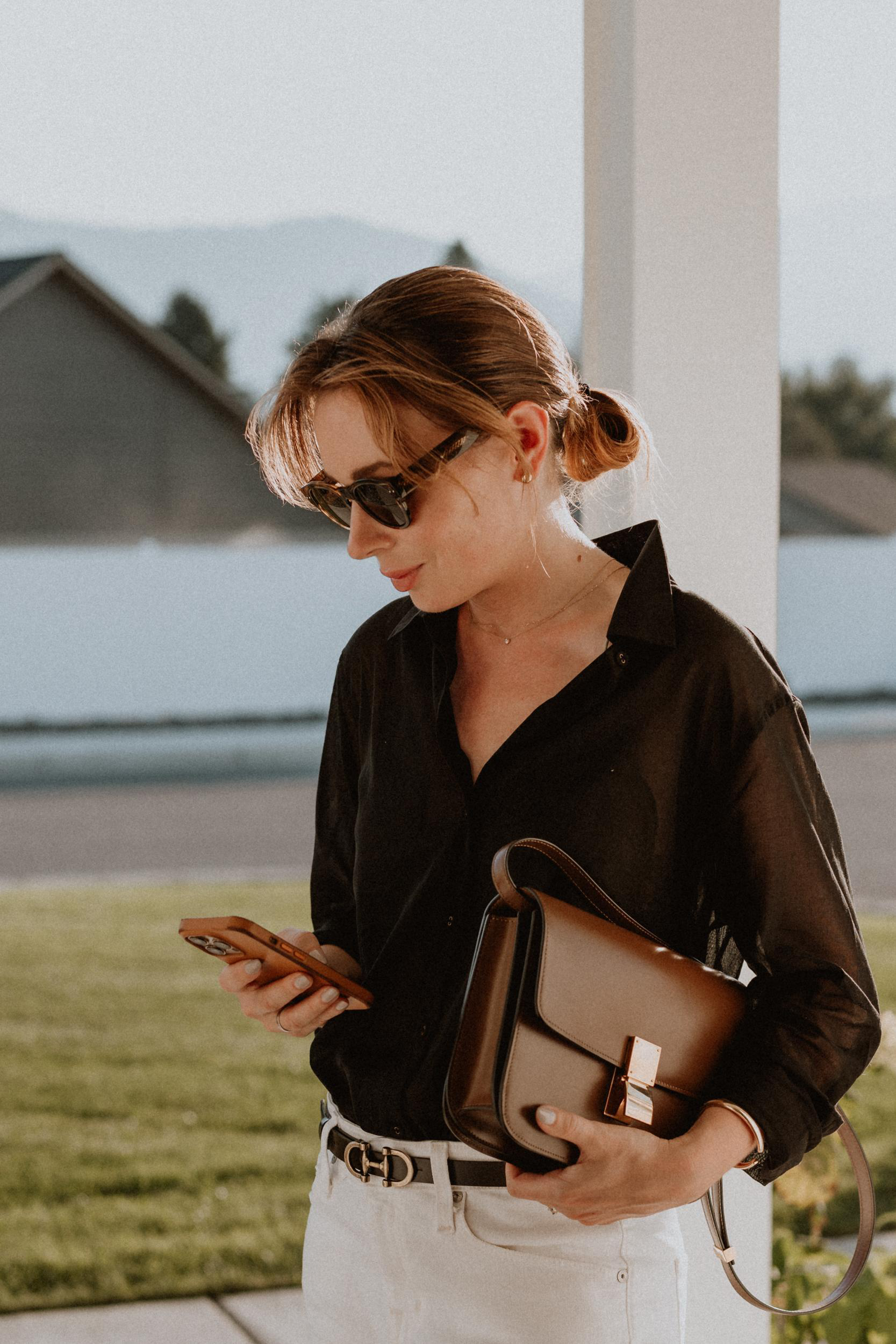 AEYDE Ida Leather Square-toe Ballerina Flats In Black