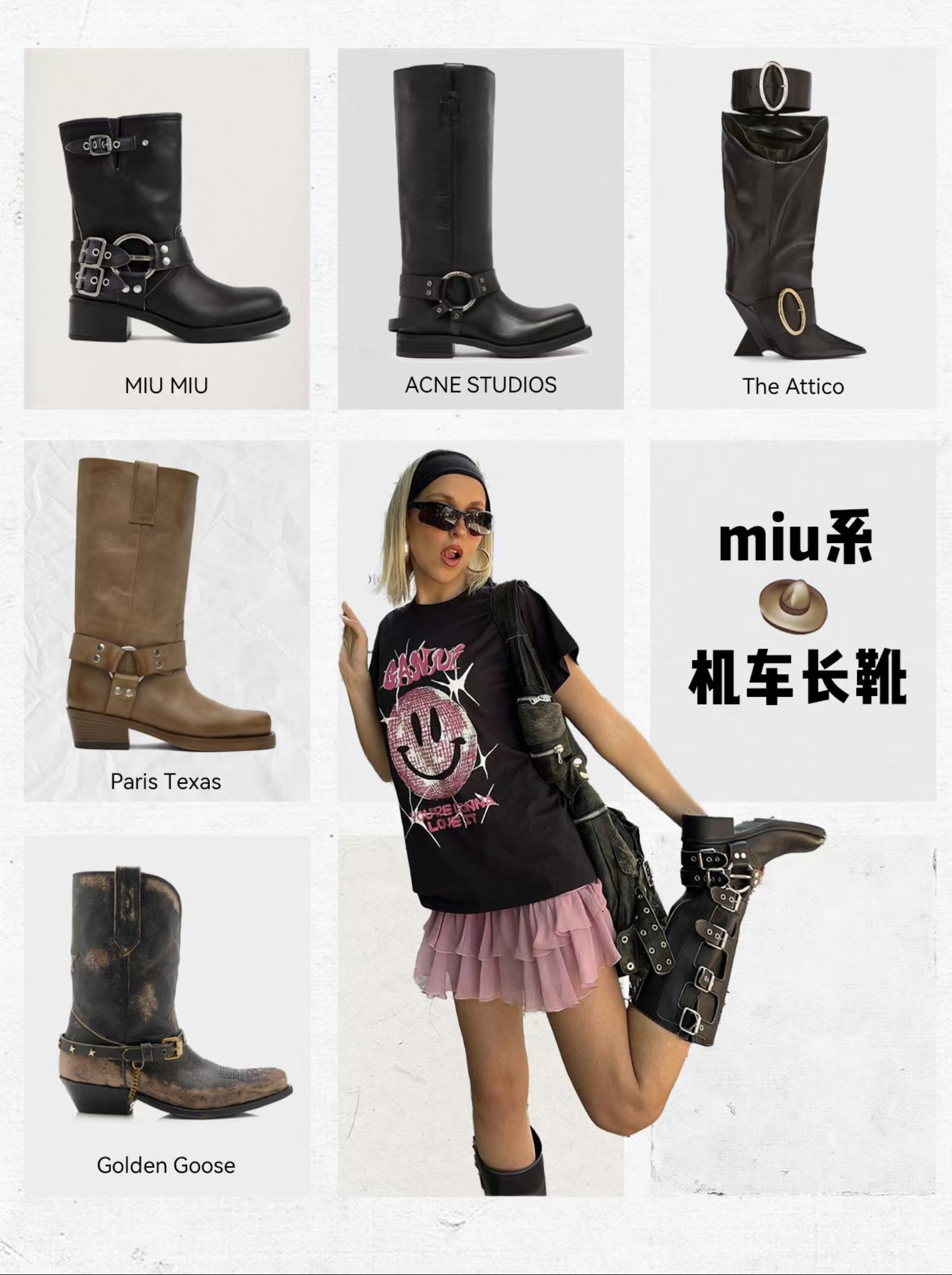 ACNE STUDIOS Black Boots With Buckle And Logo In Leather Woman