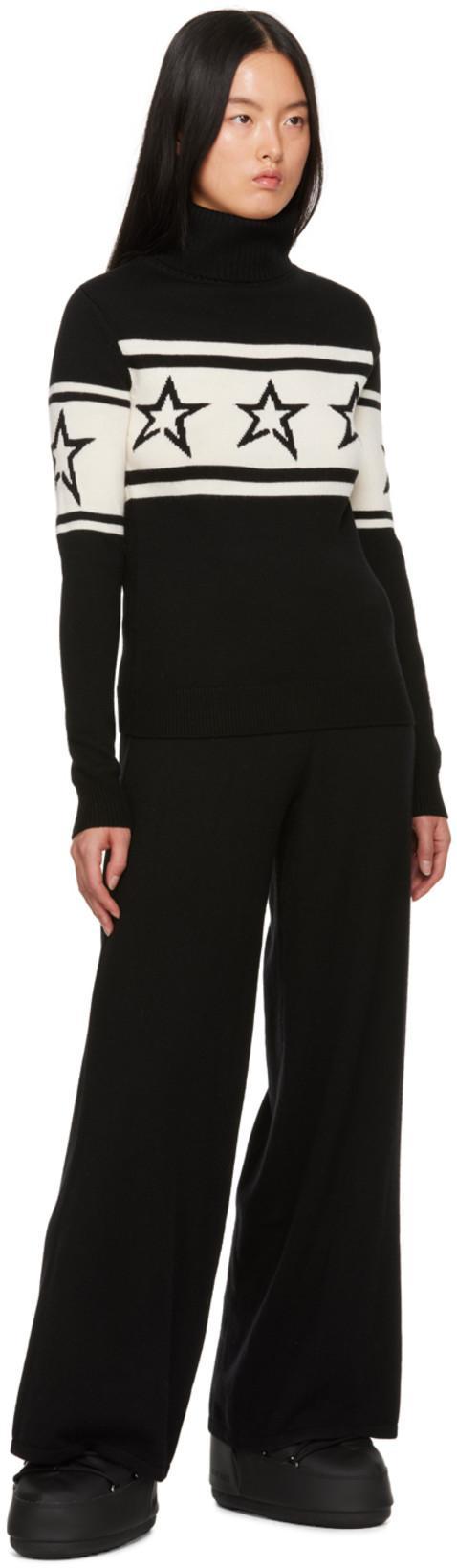 PERFECT MOMENT Chopper Star Roll-neck Merino-wool Sweater In Black