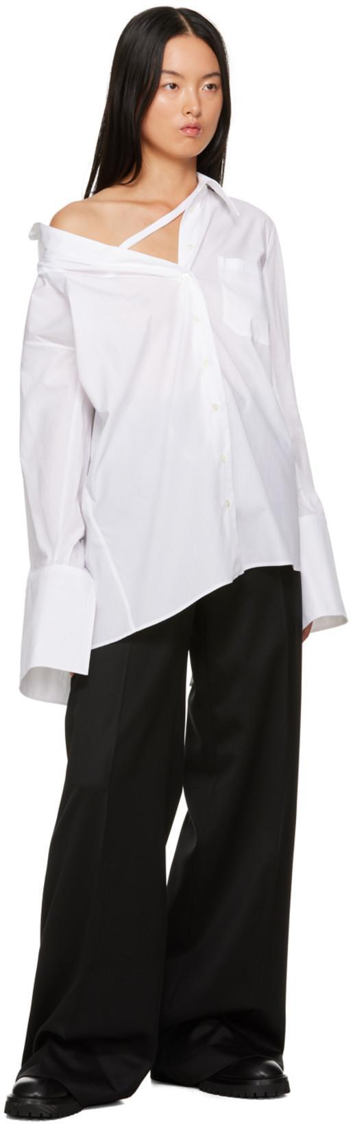 ANN DEMEULEMEESTER White Daria Drop Shoulder Shirt In 001 White