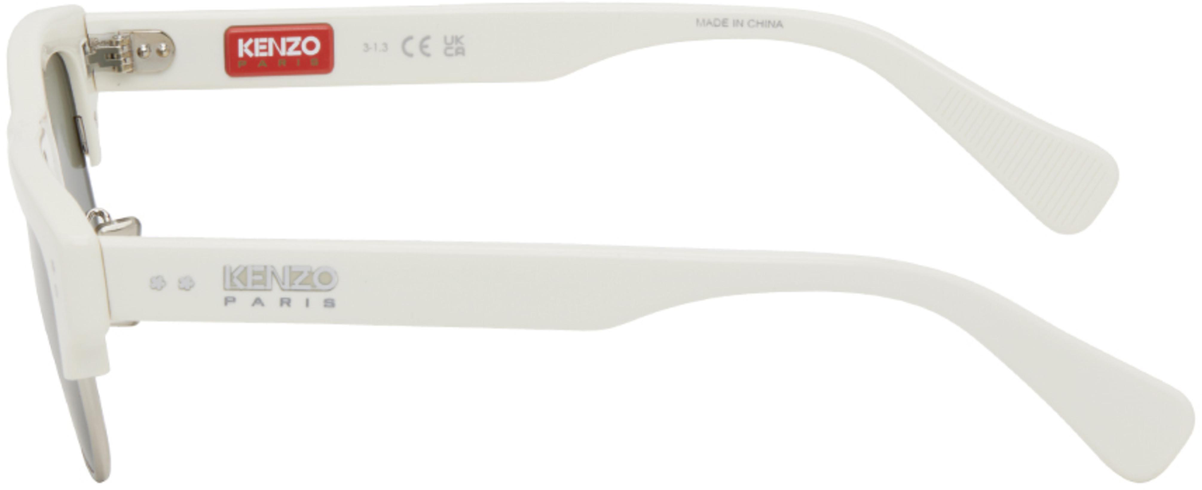 KENZO White  Paris Boke Flower Sunglasses In White/smoke