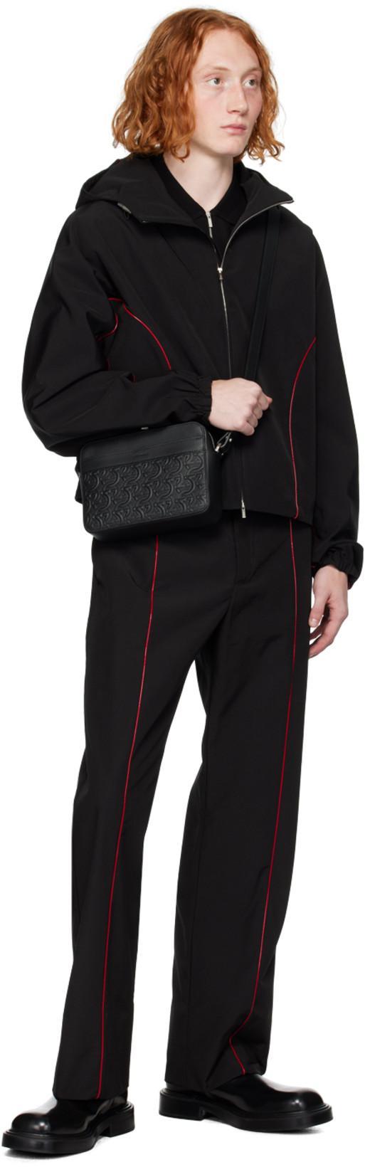 FERRAGAMO Panelled Patent-leather Ankle Boots In Black