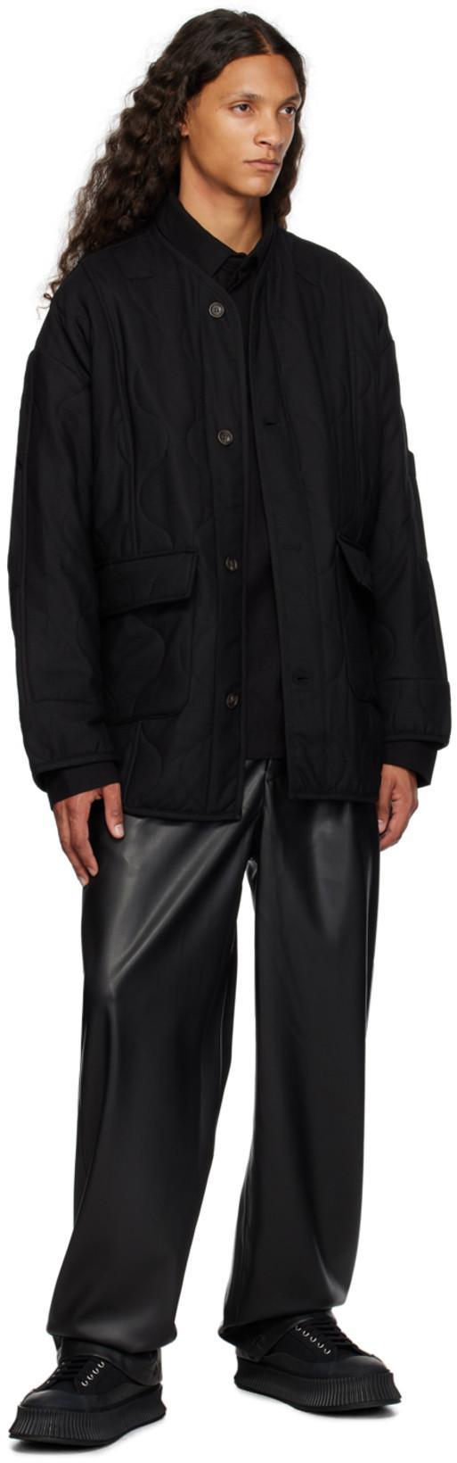 JIL SANDER Oversize Sole Canvas Sneakers In Black