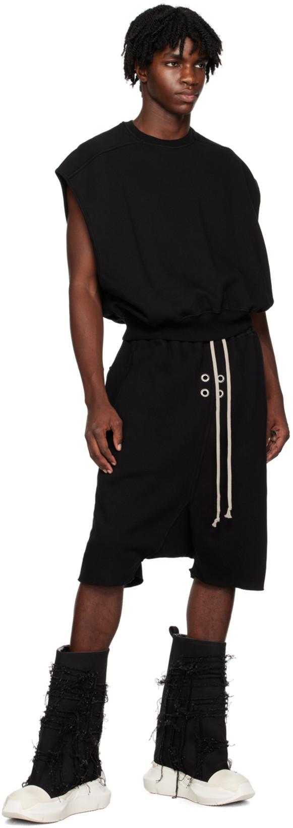 RICK OWENS DRKSHDW Cargo Pocket Bermuda Shorts Drawstring In Black