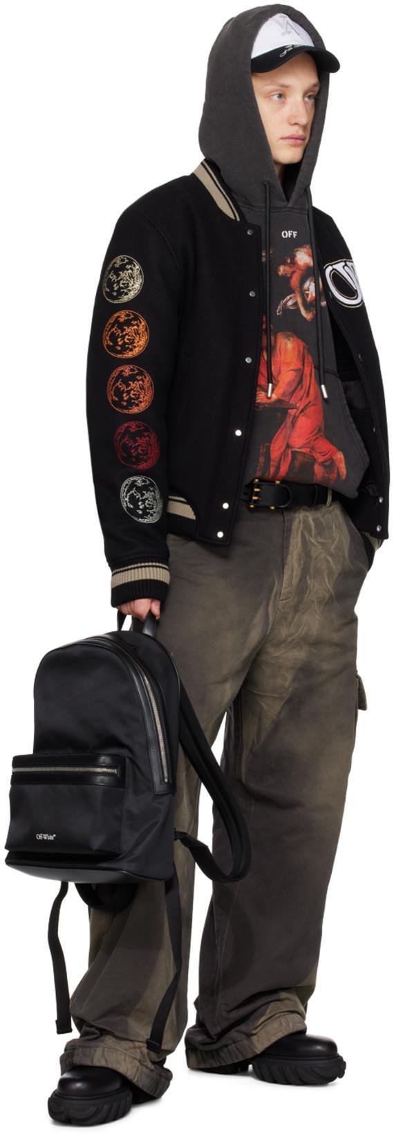 OFF-WHITE Off White™ Black Wool Blend Bomber Jacket