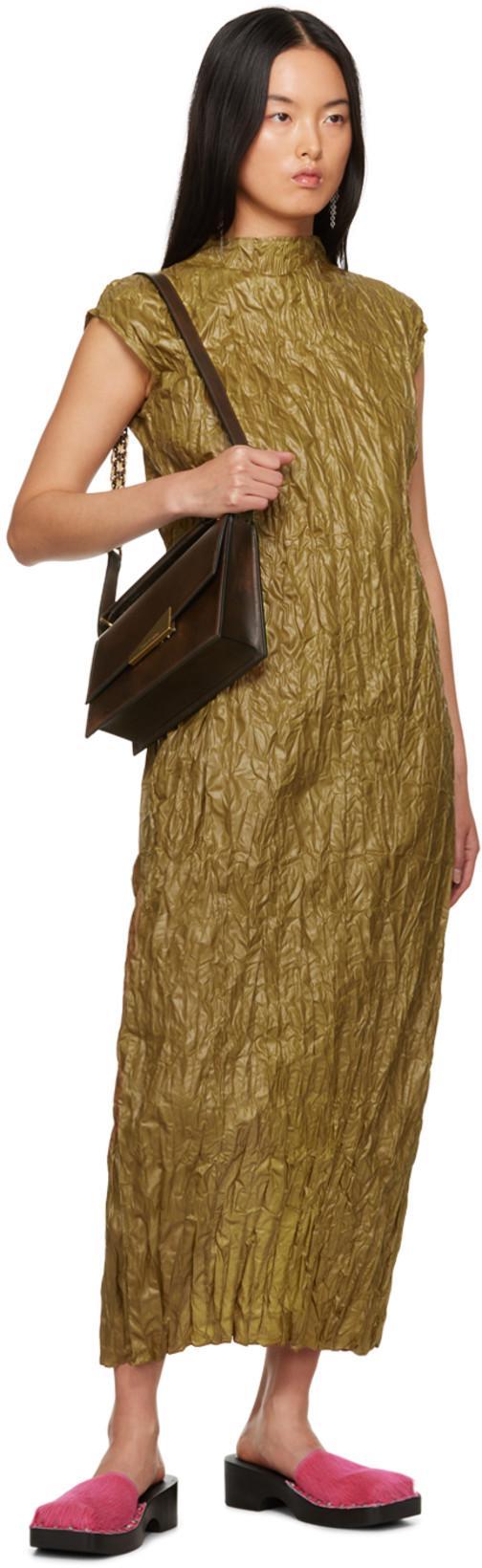 ACNE STUDIOS Crinkled Dress In Green