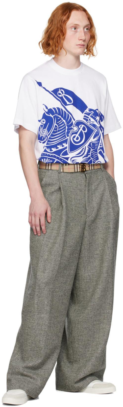 DRIES VAN NOTEN Black & White Check Trousers In 900 Black