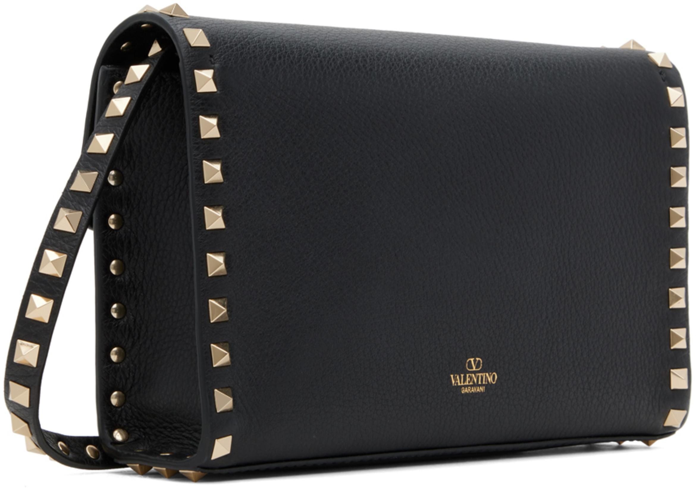VALENTINO GARAVANI Rockstud Small Leather Shoulder Bag In Black
