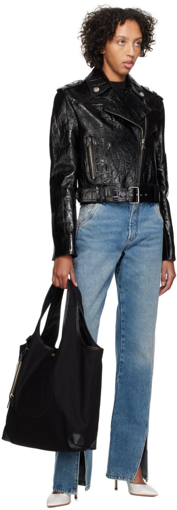 BALMAIN Black Cropped Tank Top In 0pa Noir