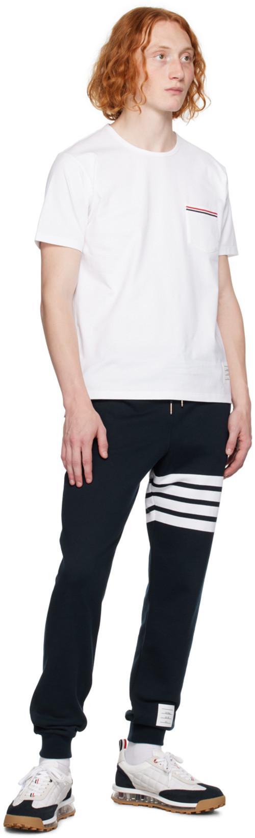 THOM BROWNE White Medium Weight Cotton Jersey T-shirt