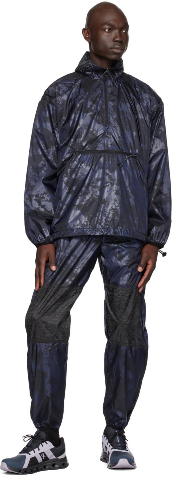 OVER OVER Navy Pop Over Jacket In Navy Foil