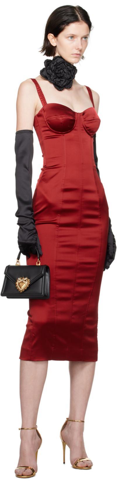 DOLCE & GABBANA Women Red Dress With Bustier Design And Ruffled Details In Fabric Woman In Multi