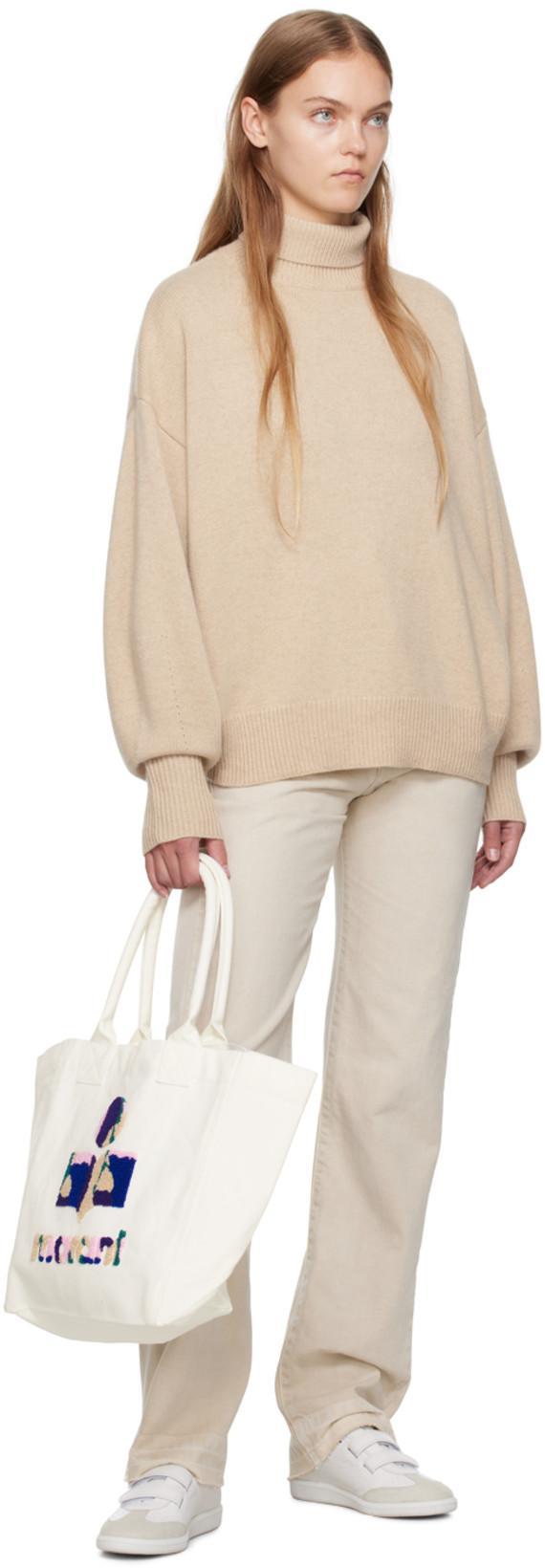 ISABEL MARANT Frayed Detail Cotton Trouser In Neutrals