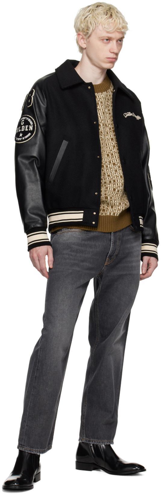 GOLDEN GOOSE Stonewashed Effect Loose Skate Fit Cory Jeans 20cm In Black