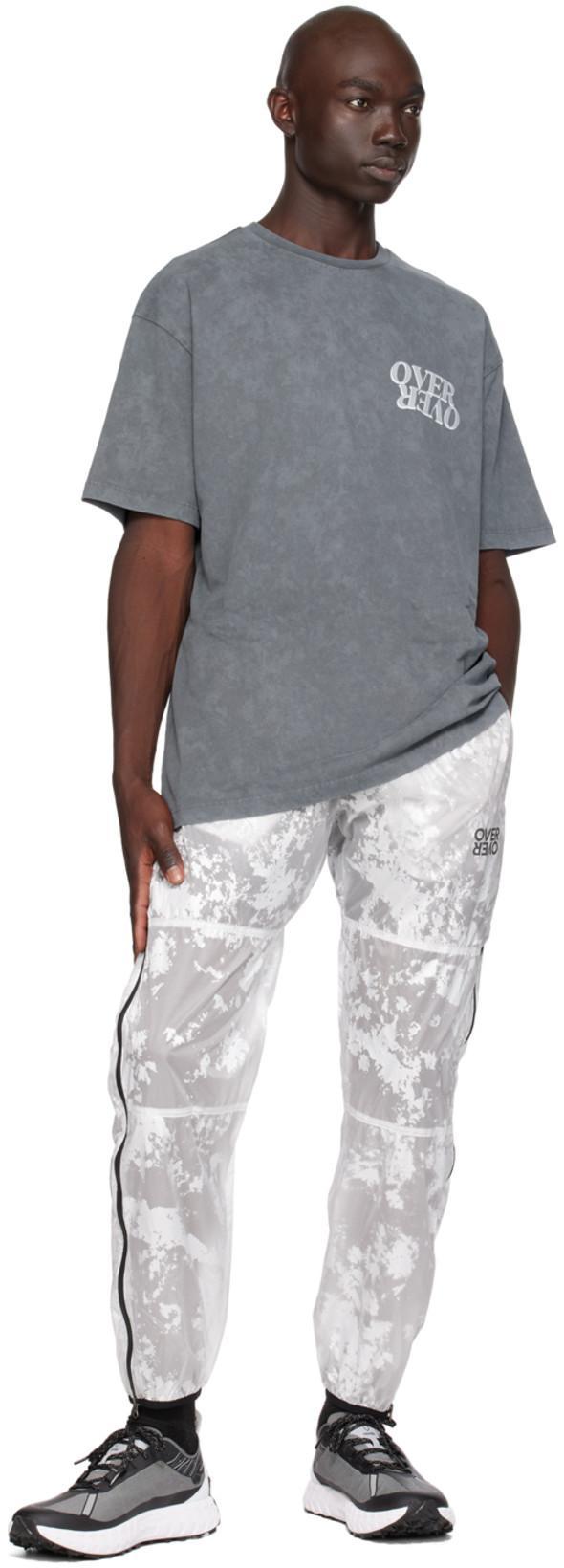 OVER OVER White Paneled Track Pants In White Foil