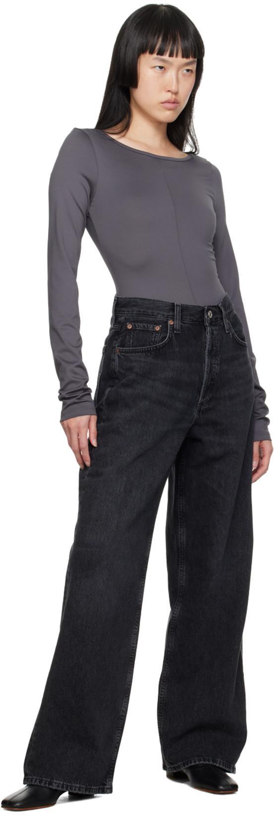 AGOLDE Low Slung Baggy Jeans In Black