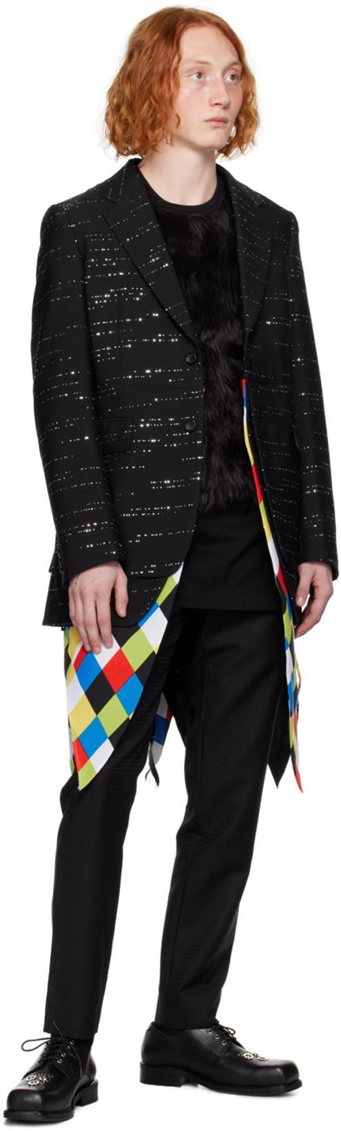COMME DES GARÇONS HOMME DEUX Black Sequin Blazer In 1 Black X Multi