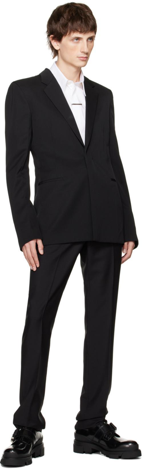 GIVENCHY Black Notched Blazer In 001-black