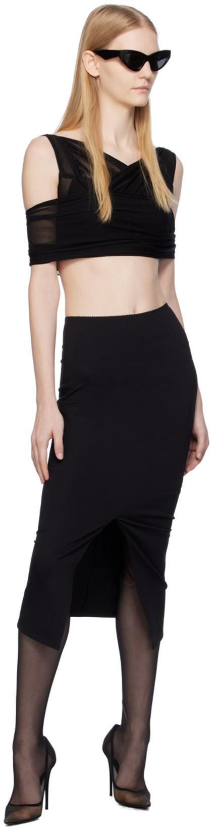 DOLCE & GABBANA Lollo Thigh-high Tulle Boots In Black