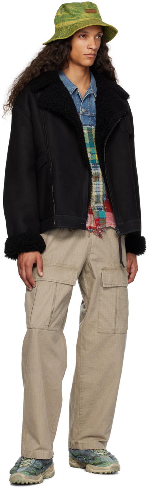 ACNE STUDIOS Denim Tartan Patchwork Vest In Mid Blue