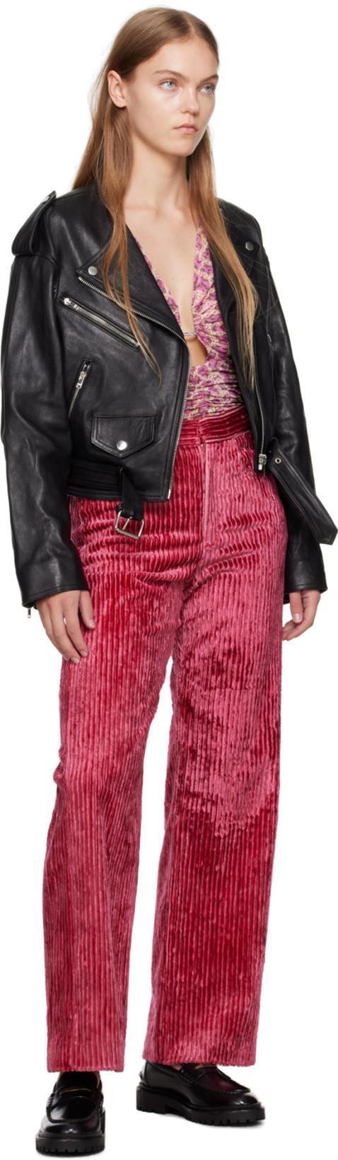 ISABEL MARANT High-waist Straight-leg Corduroy Trousers In Pink