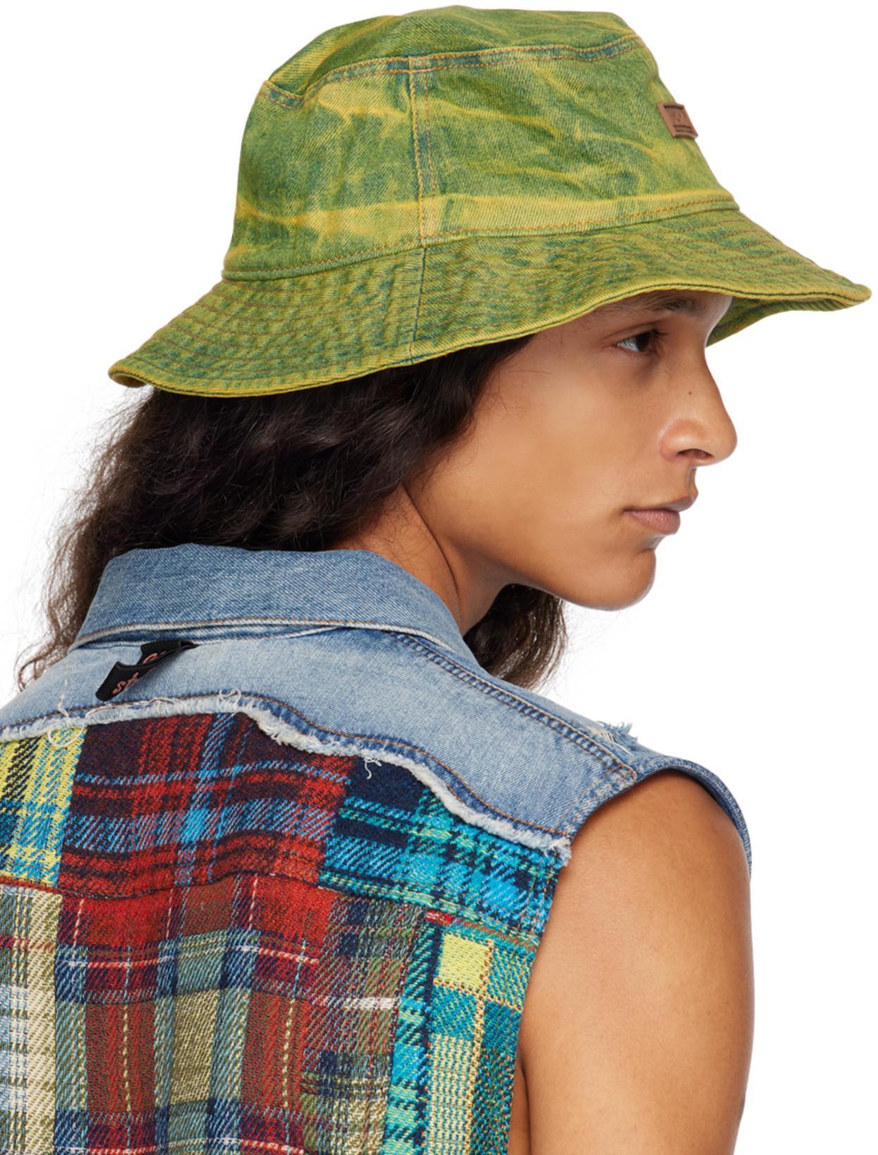ACNE STUDIOS Denim Tartan Patchwork Vest In Mid Blue