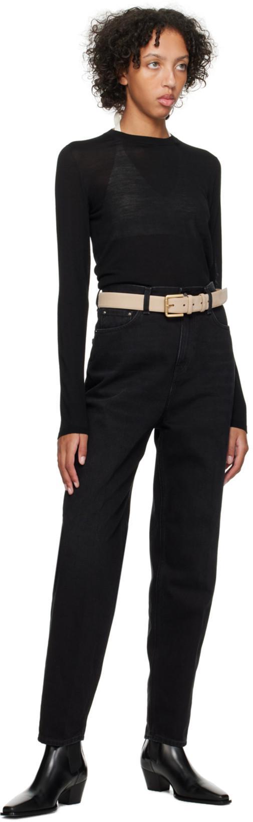 TOTÊME Toteme Woman Ankle Boots Black Size 11 Leather