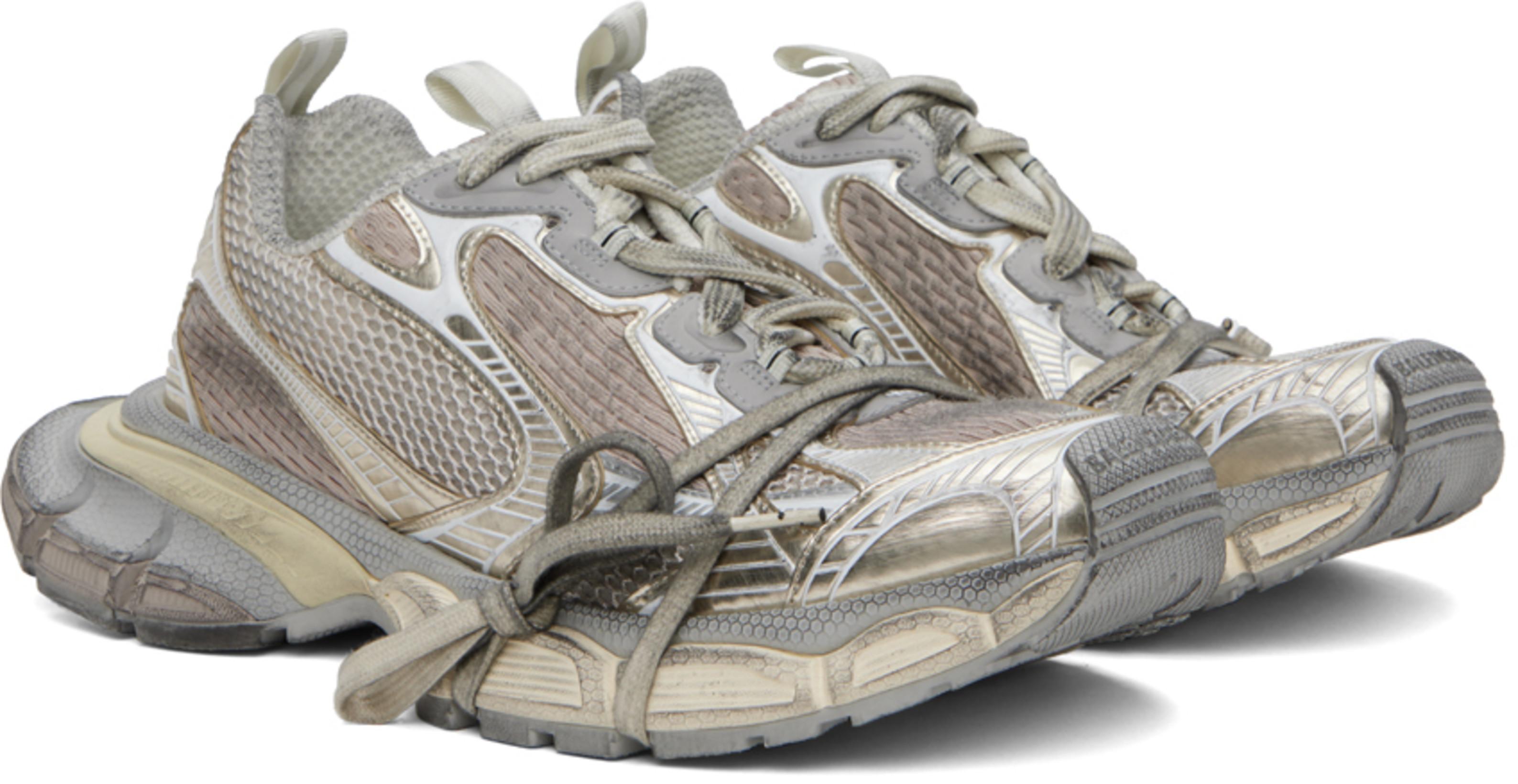 BALENCIAGA Eggshell Polyurethane Sneakers In Silver