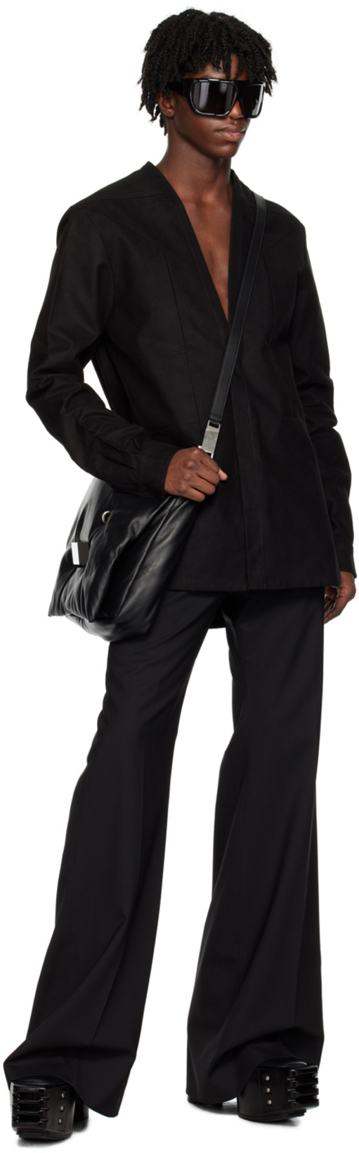 RICK OWENS 120mm Grilled Kiss 45 Boots In Black