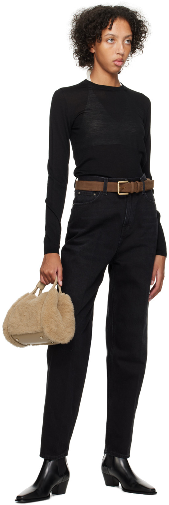 TOTÊME Toteme Woman Ankle Boots Black Size 11 Leather