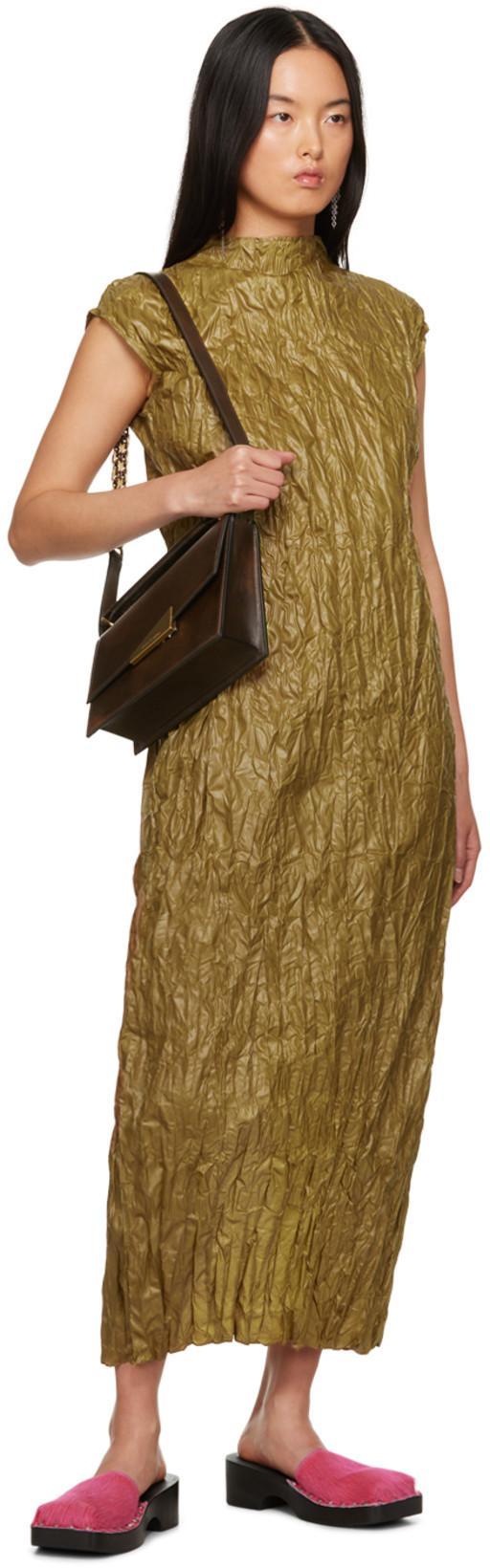 ACNE STUDIOS Crinkled Dress In Green