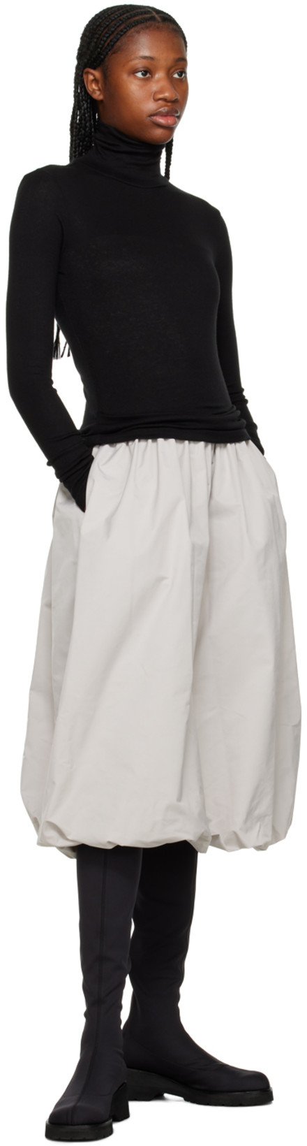 AMOMENTO Drawstring-neck Lightweight Jacket In Charcoal